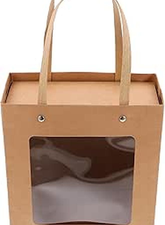 Kraft Paper Window Candy Boxes With Handle For Wedding Bridesmaids Party Favors - Image 1