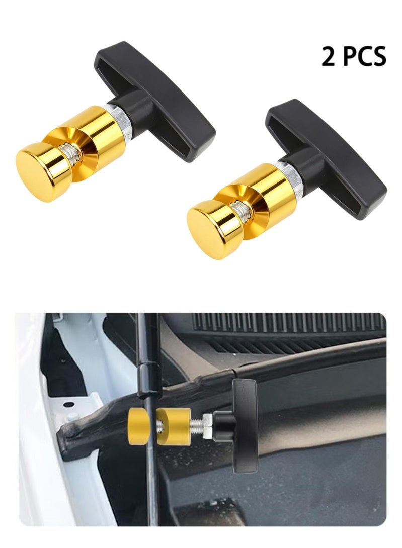 OMEVE 2PCS Car Hood Prop Struts Clamp, Hood Lift Clamp, Lift Support Clamp, 0.55 Inch Hood Lift Support Clip, for Car Rod Retaining Holder Tool, Portable Aluminum Alloy Anti (Gold) - Image 1