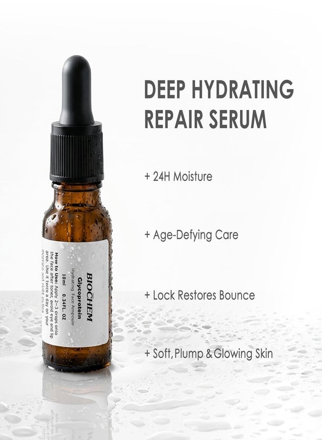 BIOCHEM Glycoprotein Hydrating Serum, 0.34 fl oz / 10 mL, Mini Ampoule – Deep Moisture + Skin Repair with Marine Glycoproteins & Hyaluronic Acid, Anti‑Aging Plumping, Travel Size, Sensitive Skin Safe - Image 2