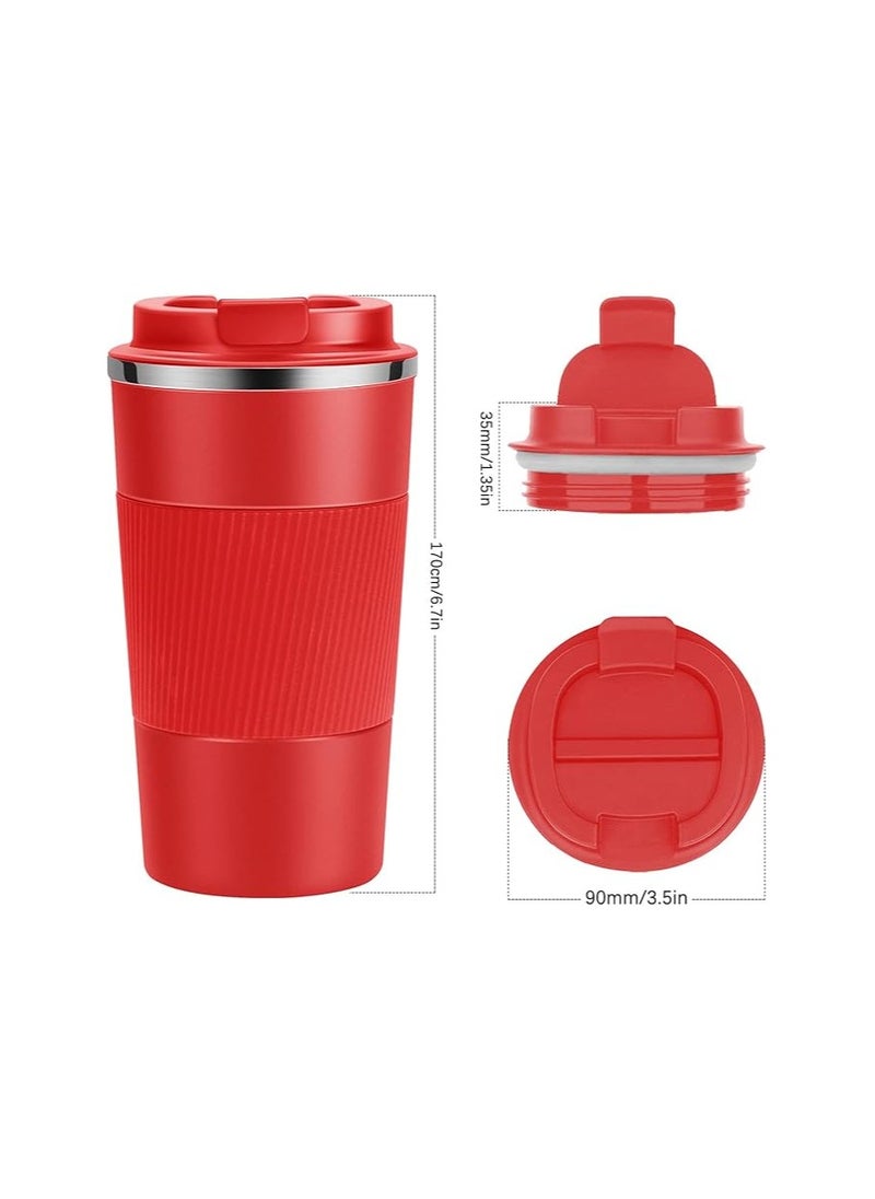 Generic - Travel Mug Reusable Coffee Cups Thermal Insulated Vacuum Insulation Stainless Steel Bottle for Hot Cold Drinks (Red, 510ml) - Image 1