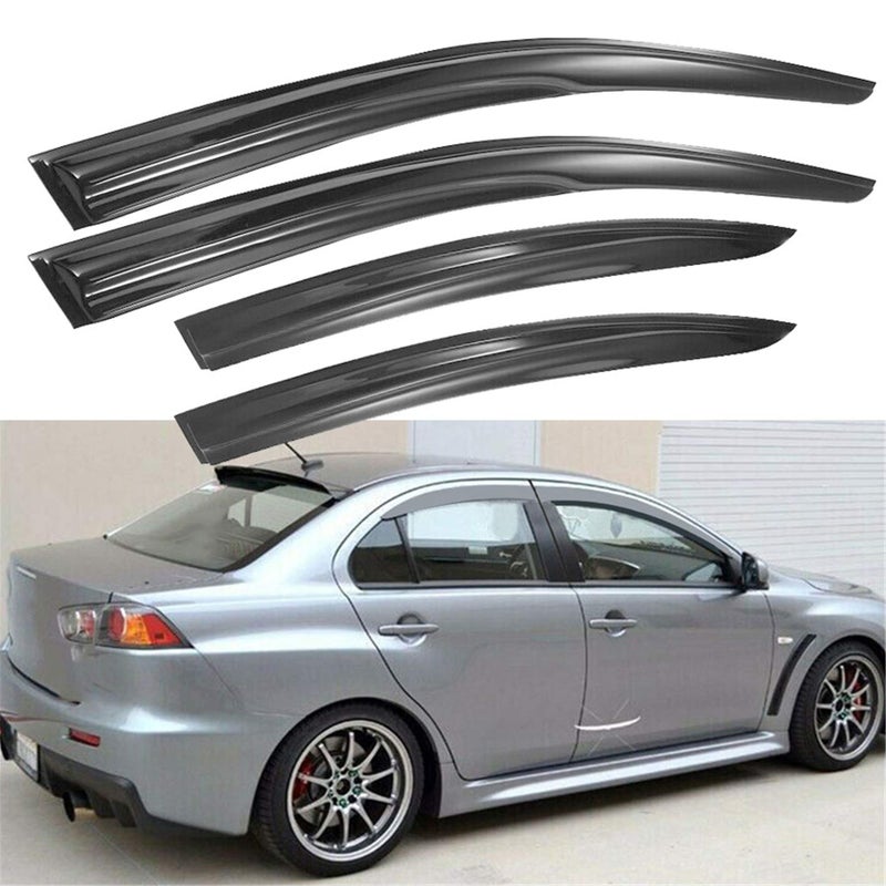 munirater Acrylic Vent Window Visors Rain Guard Replacement for 20082017 Mitsubishi Lancer