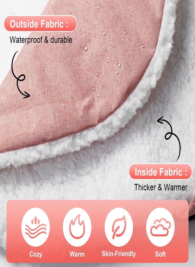 Kaseeous Winter Baby Car Seat Cover, Carseat Cover with Plush Sherpa Fleece Lining, Infant Car Seat Canopy with Peeping Window & Huge Space, Warm & Snug Baby Carrier Cover for Cold Weather - Image 3