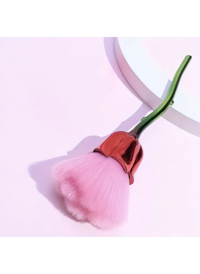 Generic Soft Rose-Shaped Makeup Brush – Gentle Blending Brush for Face and Cheeks  - Image 1