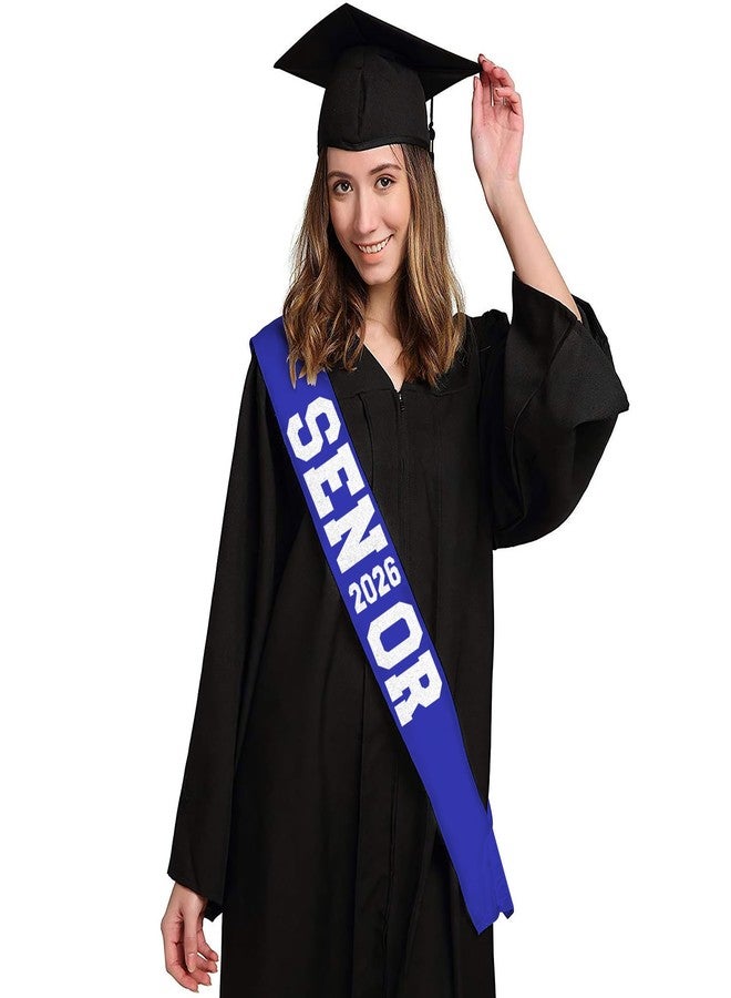 Partyprops 6Pcs Blue Senior 2026 Satin Sashes with White Glitter Letters Senior 2026 Decorations- 2026 Graduation Celebrations Sashes - Senior Cheer Sash - Cheerleader Sash - Class Competition Sashes - Image 4
