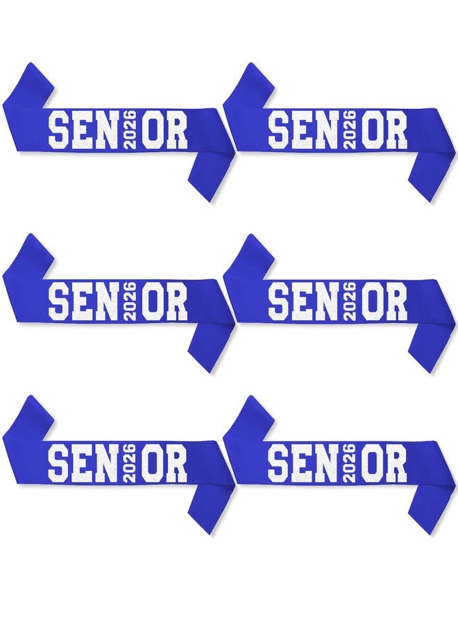 Partyprops 6Pcs Blue Senior 2026 Satin Sashes with White Glitter Letters Senior 2026 Decorations- 2026 Graduation Celebrations Sashes - Senior Cheer Sash - Cheerleader Sash - Class Competition Sashes - Image 2