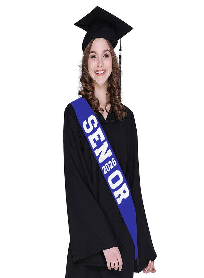 Partyprops 6Pcs Blue Senior 2026 Satin Sashes with White Glitter Letters Senior 2026 Decorations- 2026 Graduation Celebrations Sashes - Senior Cheer Sash - Cheerleader Sash - Class Competition Sashes - Image 5