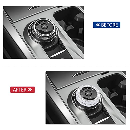 PIFOOG Bling Explorer Accessories for Ford 2023 2022 2021 2020 Gear Shift Knob Cover Decal Crystal PRND Switch Knobs Sticker Car Interior Decoration Trim Silver 1PC - Image 3