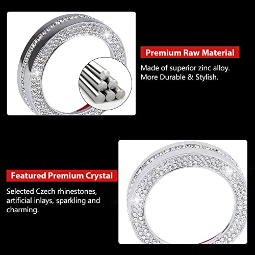 PIFOOG Bling Explorer Accessories for Ford 2023 2022 2021 2020 Gear Shift Knob Cover Decal Crystal PRND Switch Knobs Sticker Car Interior Decoration Trim Silver 1PC - Image 4