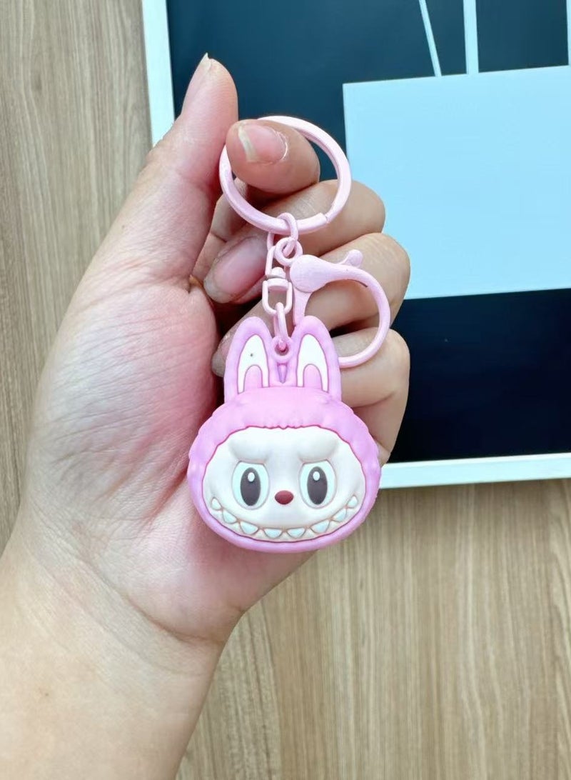Aramu labubu Key chains, cartoon bucktoothed dolls, schoolbags, pendants, car key chains, small gifts - Image 1