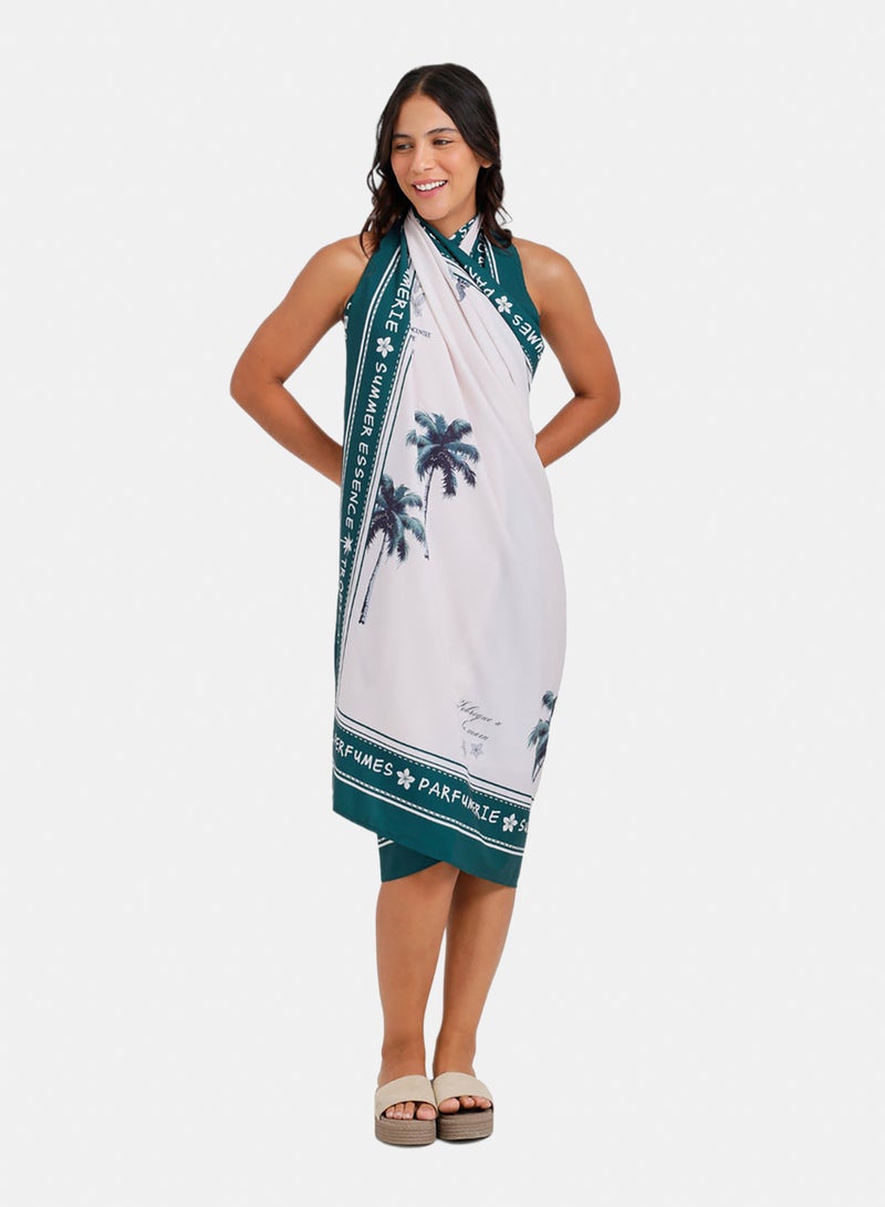 Carina Tropical Print Beach Sarong - Image 1