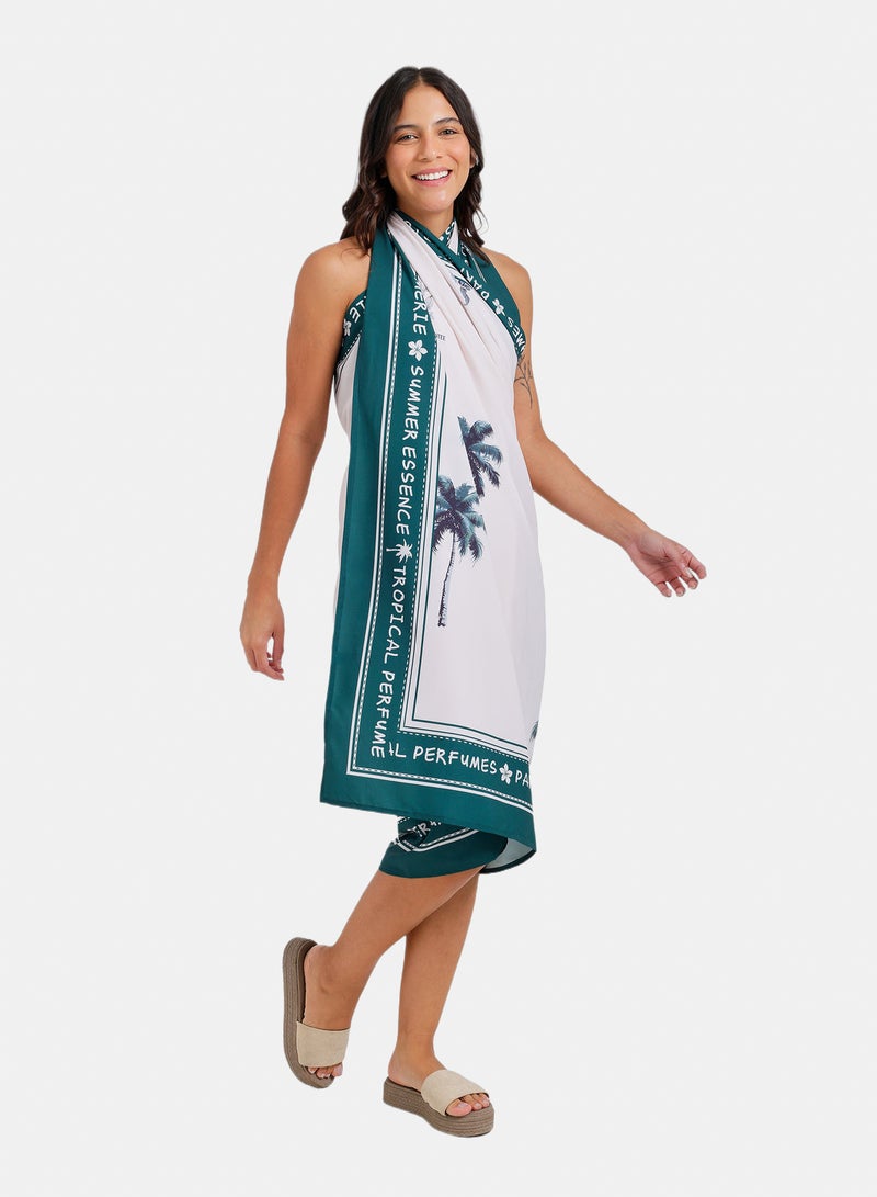 Carina Tropical Print Beach Sarong - Image 2
