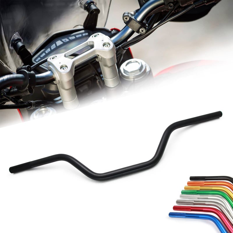 USTPO Motorcycle Handlebars 7/8" 22mm Universal Rise Handle Bar Fits for Suzuki ya.ma.ha Kawasaki hon.da K.T.M CRF YZF KXF KLX RMZ DRZ KX RM YZ SX EXC XC 65 85 125 250 300 350 450 Dirt Bike ATV Black - Image 1