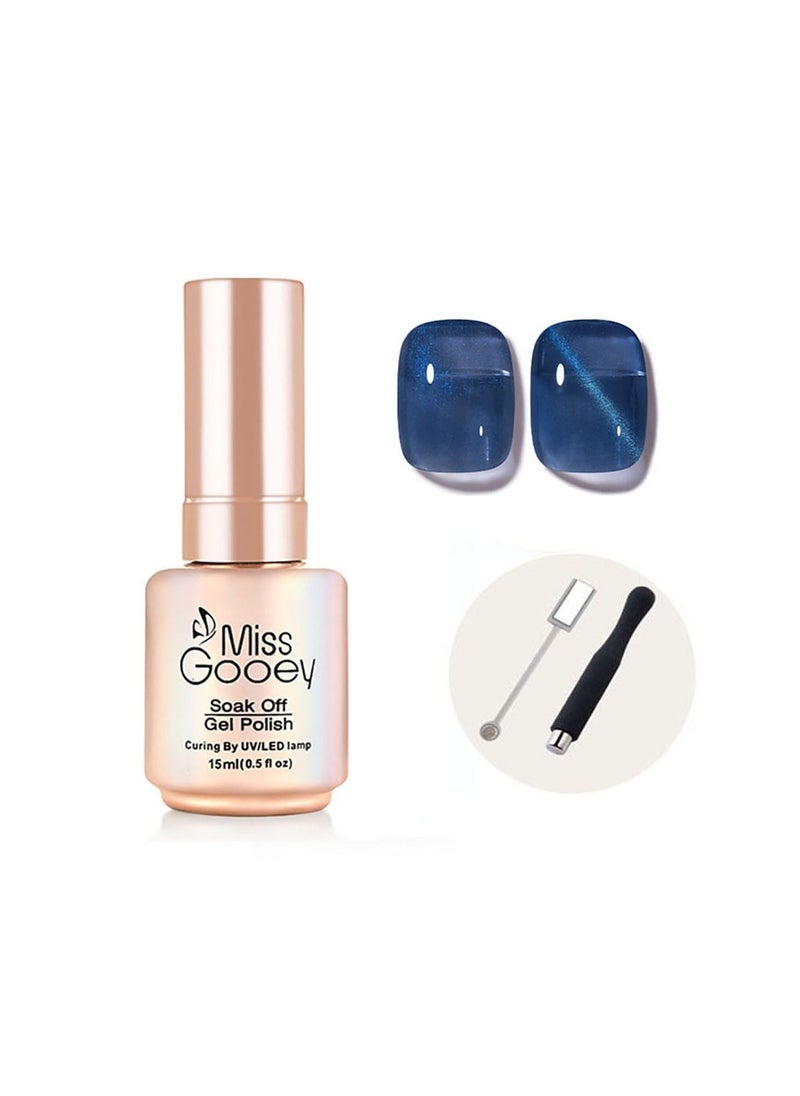 Miss Gooey Nail Polish Set Gel Nail Polish Cat Eye Color Change Glitter with Magnetic Stick Kit Super Shiny Color Long Lasting UV LED Needs Quick Drying Magnetic Art Manicure DIY At Home Soak for Women  - Image 1