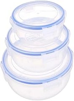 Bager Cook&Lock Round Storage Container Set 3 Pcs (400+800+1400 Ml) (Std), Transparent