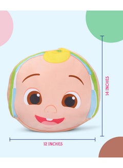Beebop Cocomelon JJ Face Cushion with Headphones - Huggable Pillow for Young Ones  - Image 3