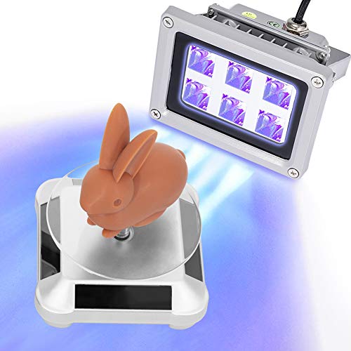 Comgrow 3D Printer UV Resin Curing Light with Solar Turntable 360°Rotating Stand for SLA DLP LCD 3D Printer Solidify Photosensitive Resin 405nm UV Resin Affect, DIY Curing Enclosure - Image 1