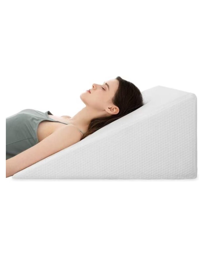 DEEP SLEEP Every Night Deep Sleep Orthopedic Bed Wedge Pillow With HD Foam Top Elevation For Sleeping, Acid Reflux, Heartburn, Anti Snoring And Gerd Pillow - Ideal For Neck Pain, Back Support (W 65 X L 65 Cm, Standard: 8")  - Image 1