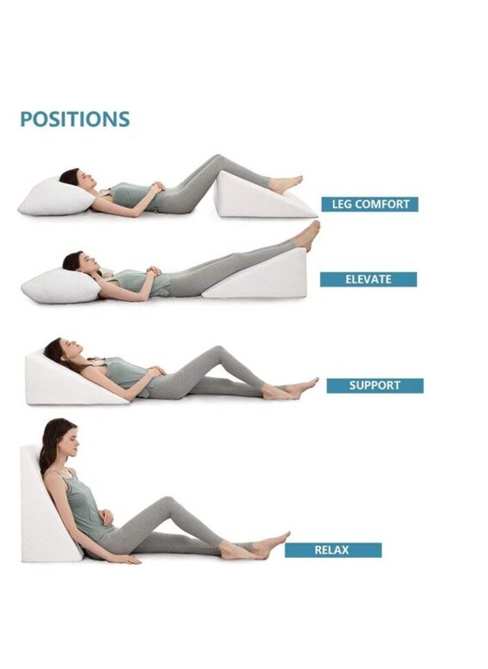 DEEP SLEEP Every Night Deep Sleep Orthopedic Bed Wedge Pillow With HD Foam Top Elevation For Sleeping, Acid Reflux, Heartburn, Anti Snoring And Gerd Pillow - Ideal For Neck Pain, Back Support (W 65 X L 65 Cm, Standard: 8")  - Image 5