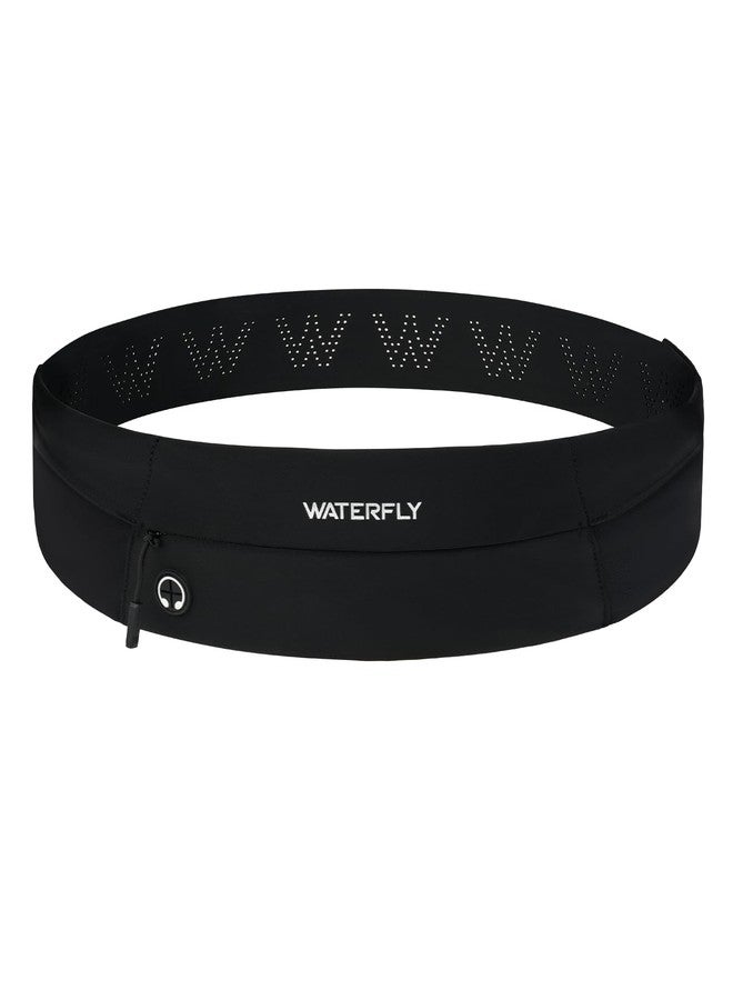 WATERFLY Running Belt Fanny Pack: Slim Waist Bag for Men Women, Workout Fitness Phone Holder for Exercise Marathon Jogging-Black - Image 1