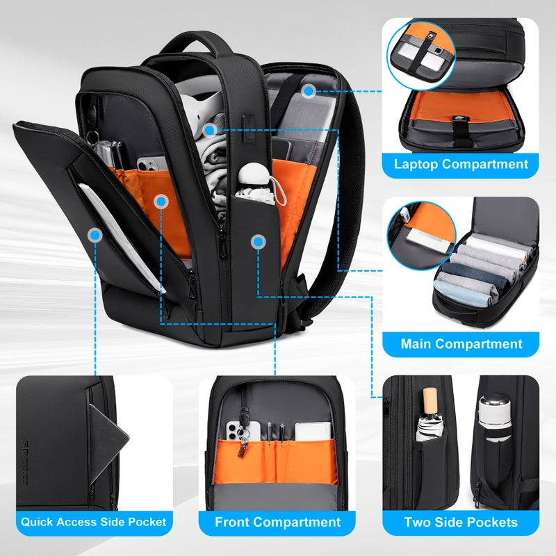 Fenree.geer Laptop Backpack for Men, Business Backpack with USB Charging Port,Water Resistant Tech Backpack, Mens 17 Inch Laptop Bag for Work/Commuter/College - Image 2