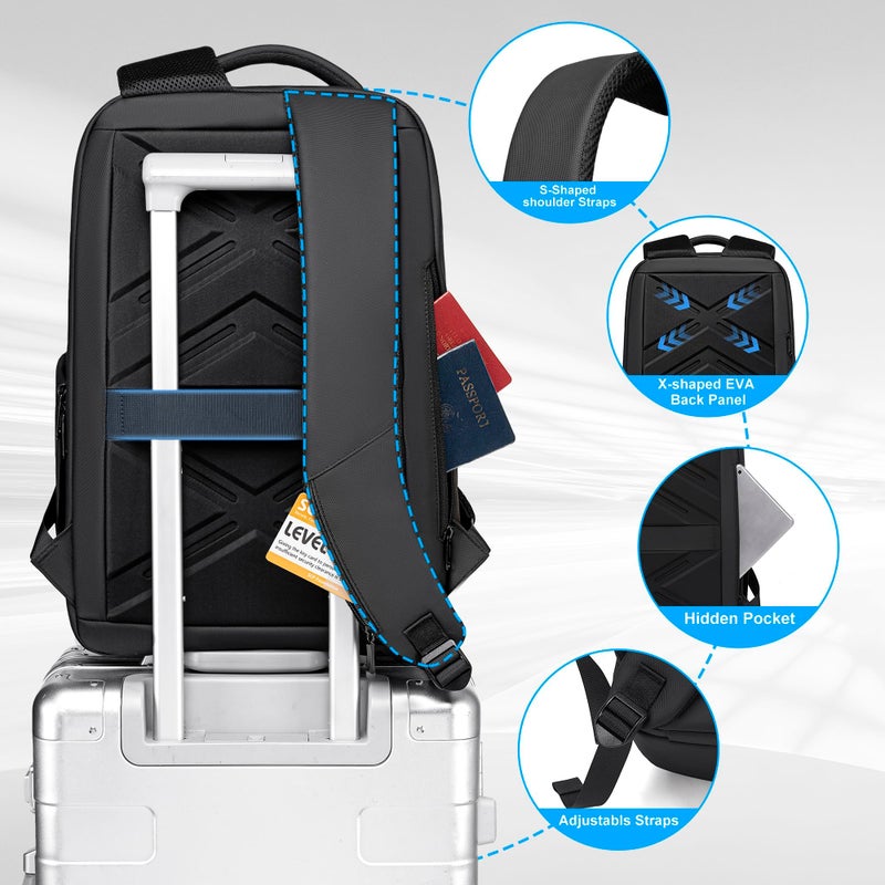 Fenree.geer Laptop Backpack for Men, Business Backpack with USB Charging Port,Water Resistant Tech Backpack, Mens 17 Inch Laptop Bag for Work/Commuter/College - Image 4