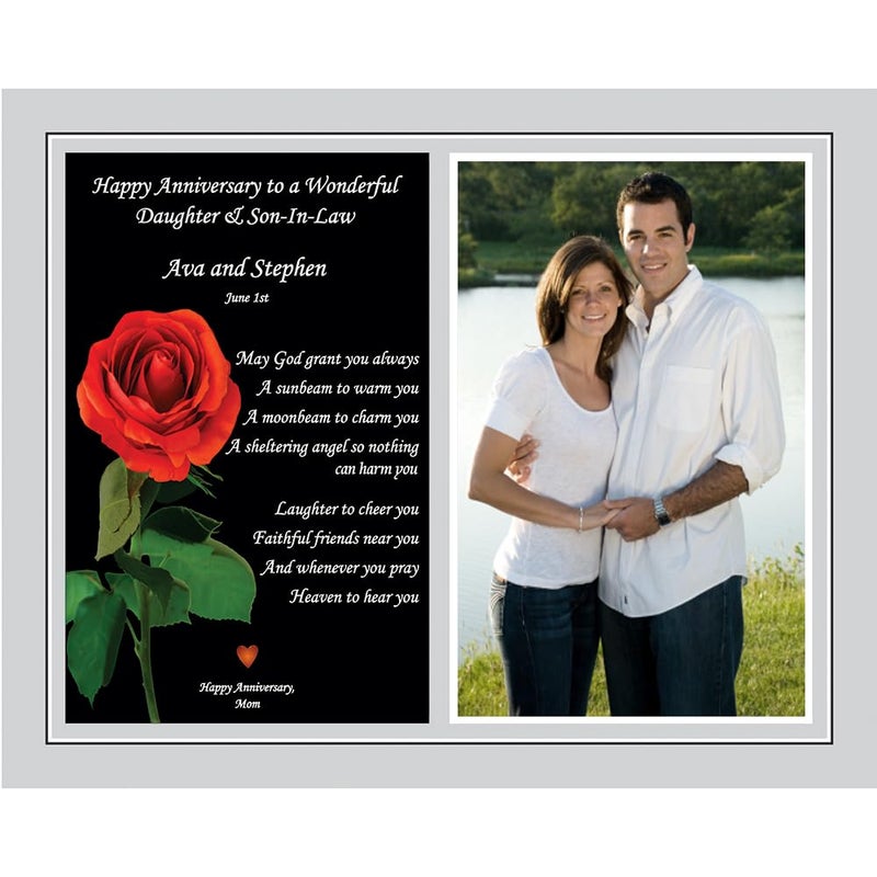 Poetry Gifts Poetry Gifts Personalized for Daughter and Son In Law Anniversary Couple 8x10 Inch Print with Names and Photo 