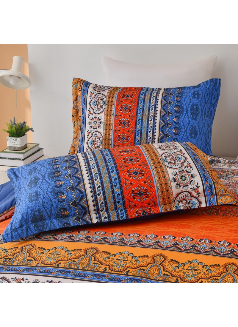 Goodidea Goodidea Boho Comforter Queen Size  3 Piece Blue Orange Bohemian Striped Western Comforter Set  Ultra Soft Lightweight Microfiber Boho Hippie Bedding Set with 2 Pillow Shams for All Seasons  - Image 4