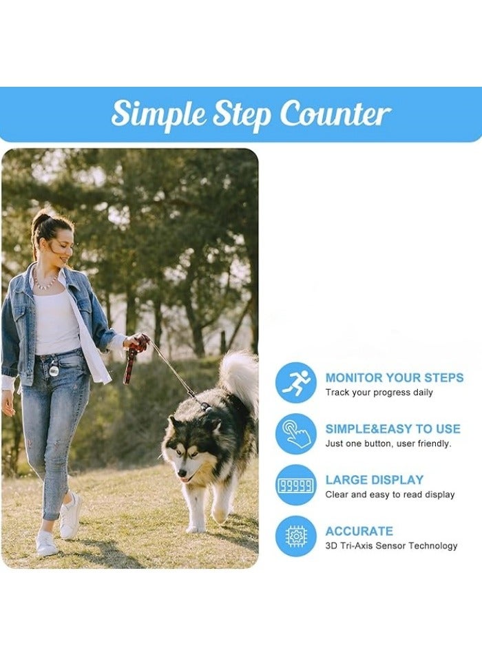Generic Simple Pedometer for Walking, Accurate Step Tracker with Carabiner, 3D Step Counter for Men Women Kids Seniors  - Image 2