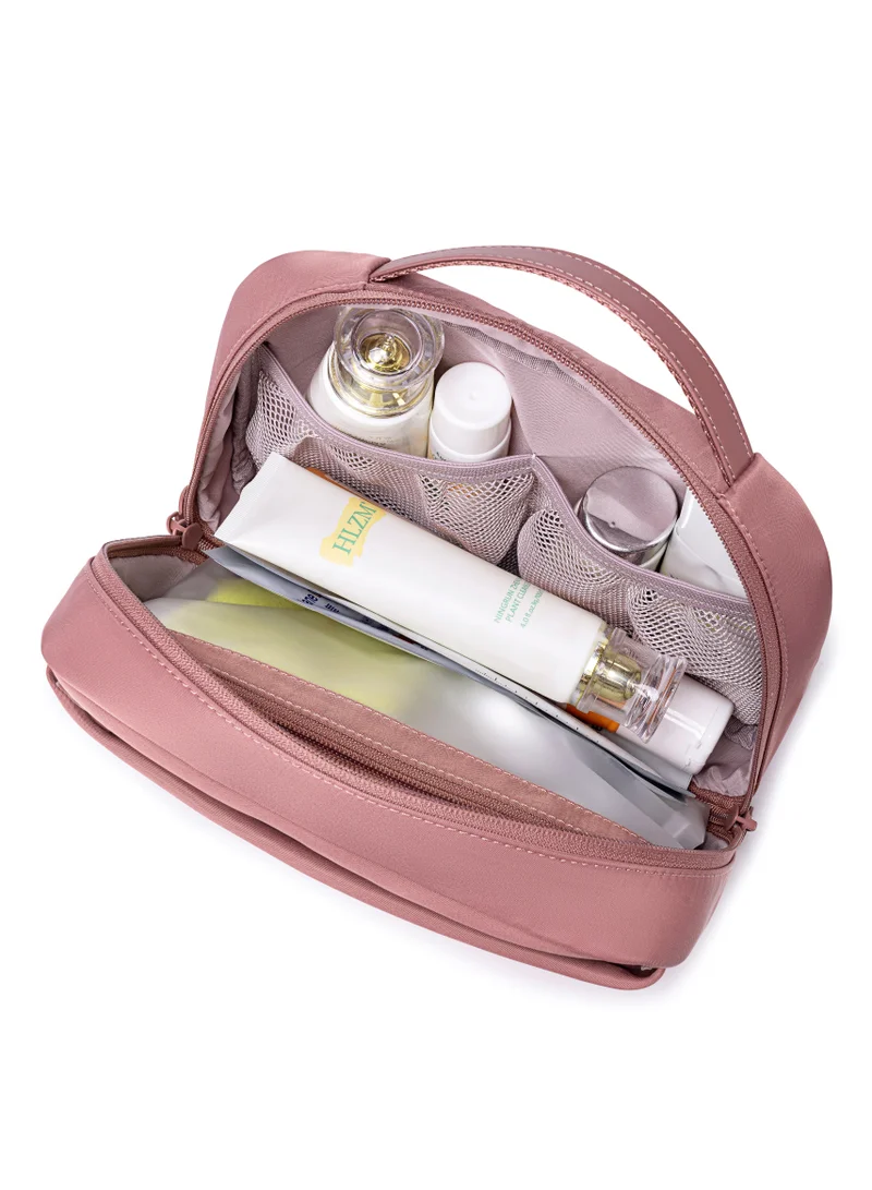 Chantria Nostalgia Rose Premium Lightweight Carry All Cosmetic Bag for Women Water Resistant Multifunctional Clutch Bag with Multiple Pockets and 180° Degree Opening, CB00793-Nostalgia Rose  | Best Price UAE