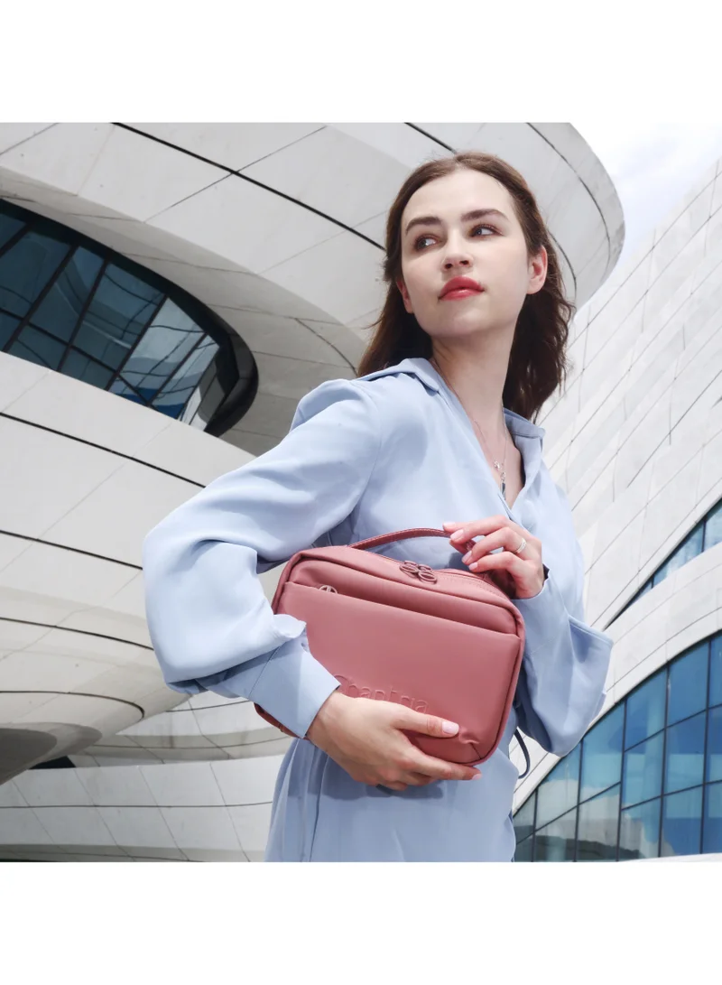 Chantria Nostalgia Rose Premium Lightweight Carry All Cosmetic Bag for Women Water Resistant Multifunctional Clutch Bag with Multiple Pockets and 180° Degree Opening, CB00793-Nostalgia Rose  | Best Price UAE
