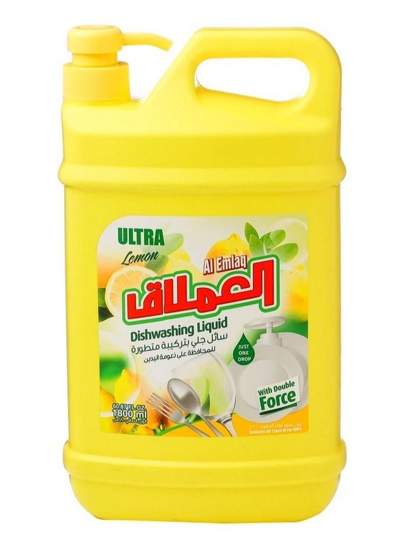 سائل غسيل الأطباق من الإملاك برائحة الليمون الفائق وقوة مضاعفة - 1800 مل