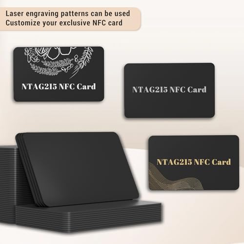 Timeskey NFC 50pcs Black NFC Tags - NFC Business Cards, 215 Cards, Blank, Rewritable, 504 Bytes, Programmable, iPhone Compatible - Image 4