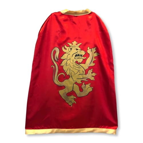 Liontouch  Noble Knight Cape for Boys Red  Age 38 Years  One Size Fits All  Medieval Pretend Play Toy Cloak for Kids  Dress Up Fancy Dresses Cosplay  Royal Knight Costume Accessory - Image 1