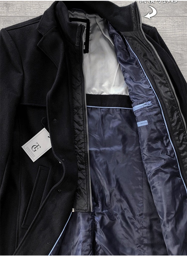 German Classic Trench Coat  Premium Woolen Men's Coat  MidLength  Windproof and Warm  Business Casual  Removable High Collar Design - https://f.nooncdn.com/p/pzsku/ZF5B3568AE6390E40F29AZ/45/_/1733990706/24042a9d-98c5-4b0b-bd9e-408685f7cb28.jpg?format=jpg&width=original