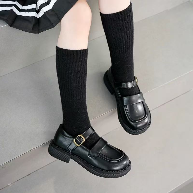 Genuine Leather Girls'' Black British-Style Leather Shoes 2025 Spring and Autumn New Children''s Performance Leather Shoes Little Girl Jk Princess Shoes - Image 3