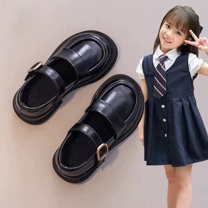 Genuine Leather Girls'' Black British-Style Leather Shoes 2025 Spring and Autumn New Children''s Performance Leather Shoes Little Girl Jk Princess Shoes - Image 2