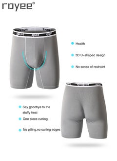 Royee 3Pack Over Size Men's Underwear Modal Flat Corner Pants, Extended Fitness Underwear, Breathable and Non stuffy  - Image 4