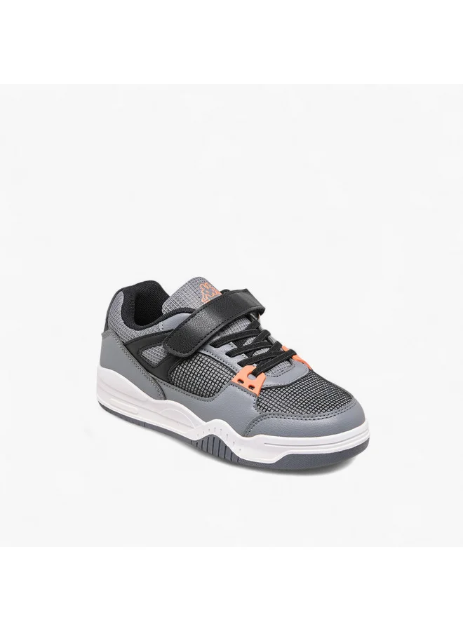 Kappa Boys' Logo Detail Sneakers with Hook and Loop Closure