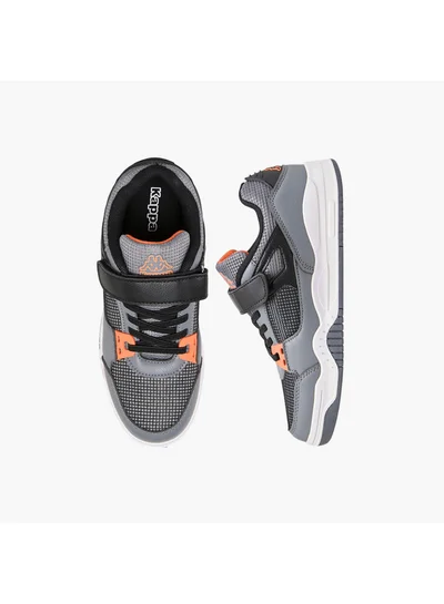 Kappa Boys' Logo Detail Sneakers with Hook and Loop Closure