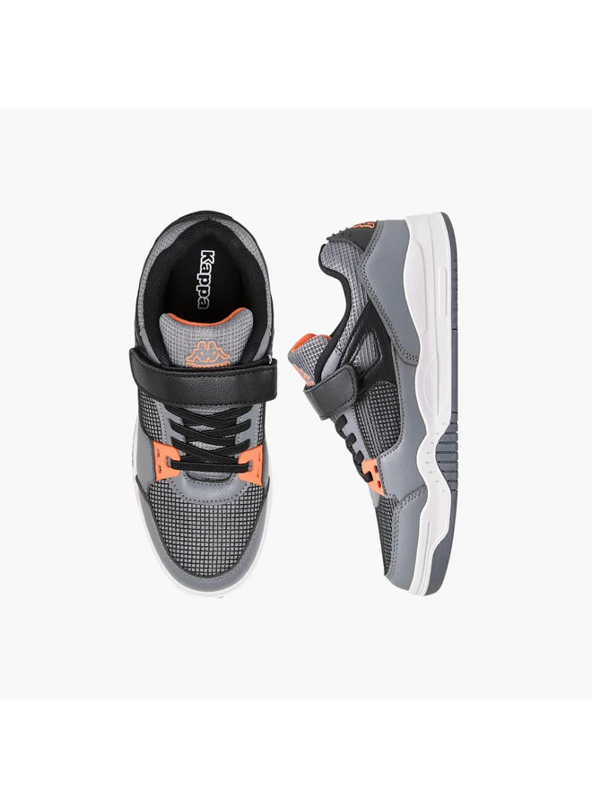 Kappa Boys' Logo Detail Sneakers with Hook and Loop Closure