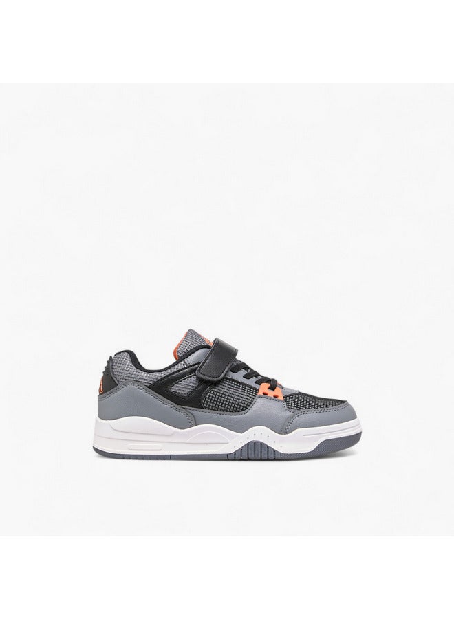 Kappa Boys' Logo Detail Sneakers with Hook and Loop Closure - Image 3