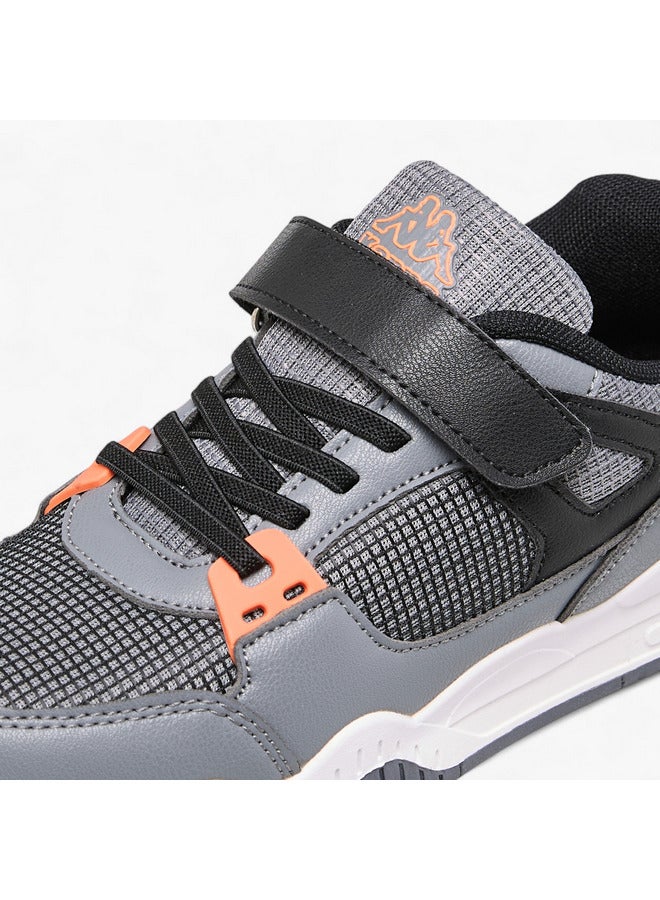 Kappa Boys' Logo Detail Sneakers with Hook and Loop Closure - Image 4