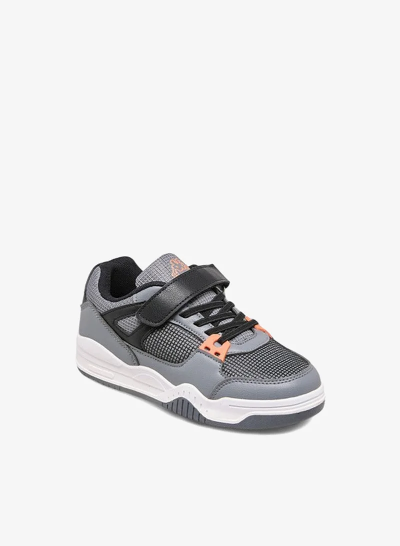 Kappa Boys' Logo Detail Sneakers with Hook and Loop Closure