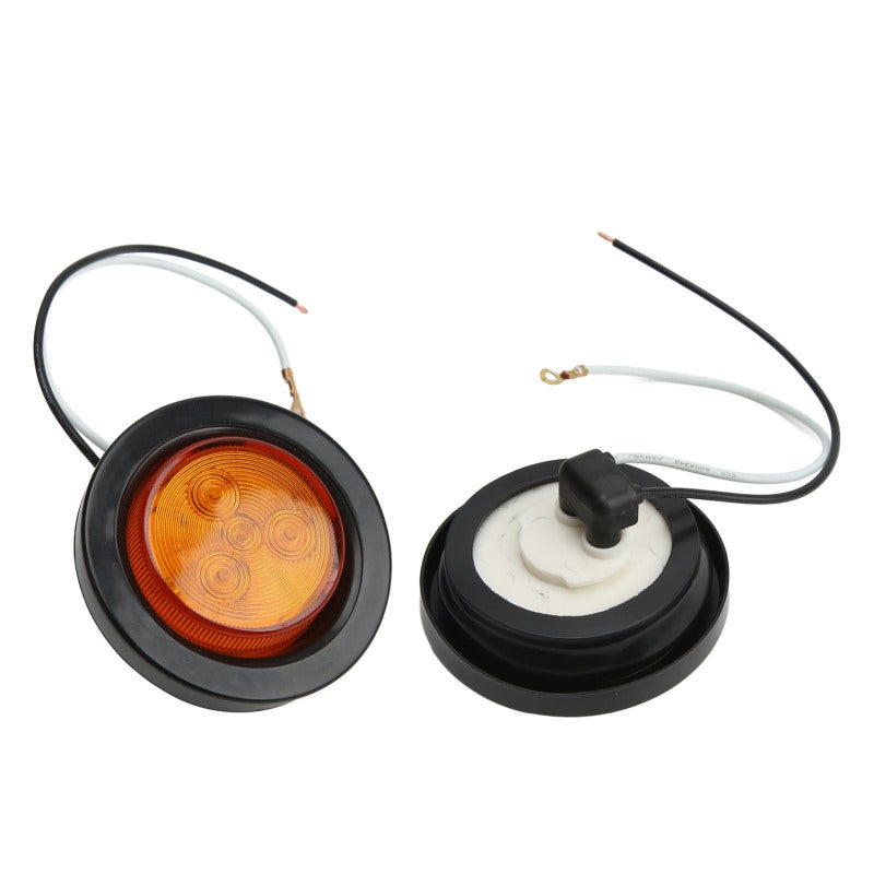 LED Trailer Light 2 Inch Yellow Round Waterproof - Multipurpose Universal Side Marker Lamp for DC10-30V Trucks Trailers UTV UTE Buses - Image 3