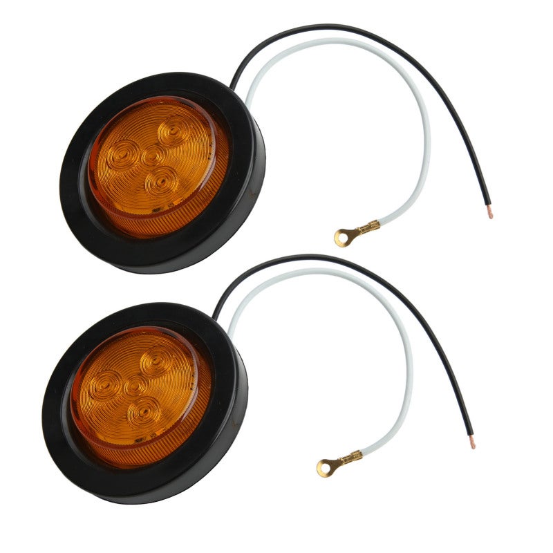 LED Trailer Light 2 Inch Yellow Round Waterproof - Multipurpose Universal Side Marker Lamp for DC10-30V Trucks Trailers UTV UTE Buses - Image 4