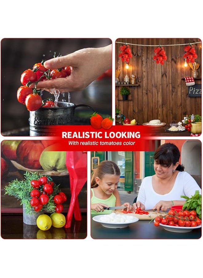 erorex 2 Pcs Lifelike Artificial Cherry Tomatoes Realistic Red And Yellow Plastic Fruit For Home Kitchen Party Decor And Display Props 16 Grain  - Image 4
