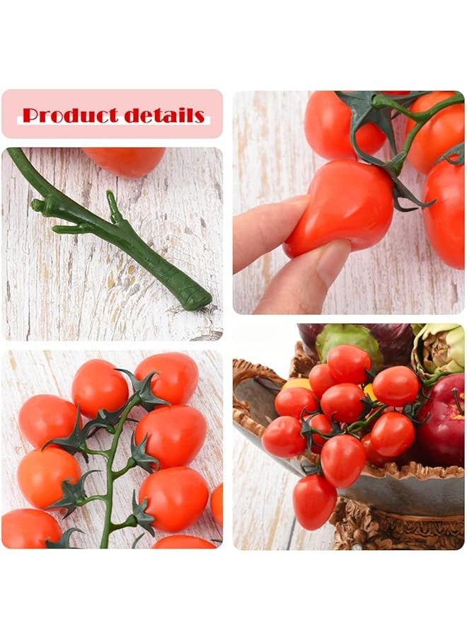 erorex 2 Pcs Lifelike Artificial Cherry Tomatoes Realistic Red And Yellow Plastic Fruit For Home Kitchen Party Decor And Display Props 16 Grain  - Image 5