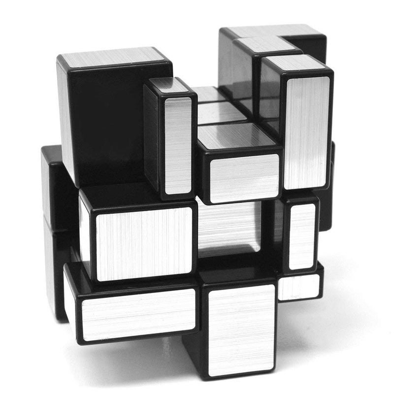 D-FantiX Shengshou Mirror Cube 3x3x3 Speed Cube 3x3 Mirror Blocks Cube Different Shapes Silver Cube 57mm - Image 4