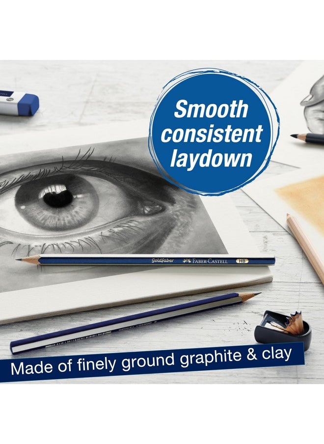 FABER-CASTELL - Faber-Castell Graphite Pencils Drawing Set: 12 Art Pencils for Sketching (4H, 3H, 2H, H, F, HB, B, 2B, 3B, 4B, 5B, and 6B), Shading Pencils for Drawing and Sketching, Graphite Drawing Kit - Image 1