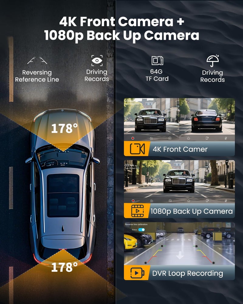 kuayvan Largest 11.5"Wireless Apple CarPlay Screen for Carâ€“Portable Carplay & Android Auto Touchscreen Car Stereo with App Control, 4K Dash Cam, Backup Camera, GPS, Mirror Link, Voice Control,for All Vehicles - Image 5
